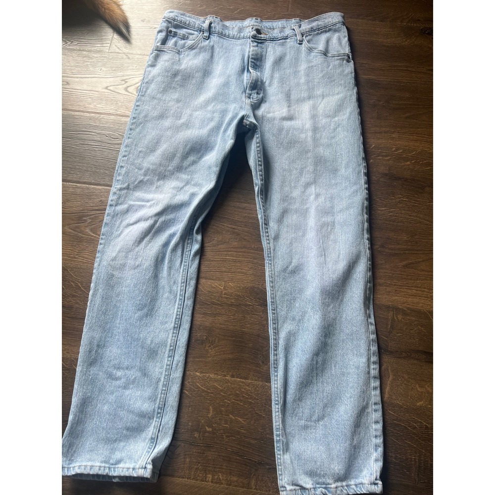 Wrangler Mens Quality Comfort Flex Waist Straight Leg Jeans Light Wash 40x32